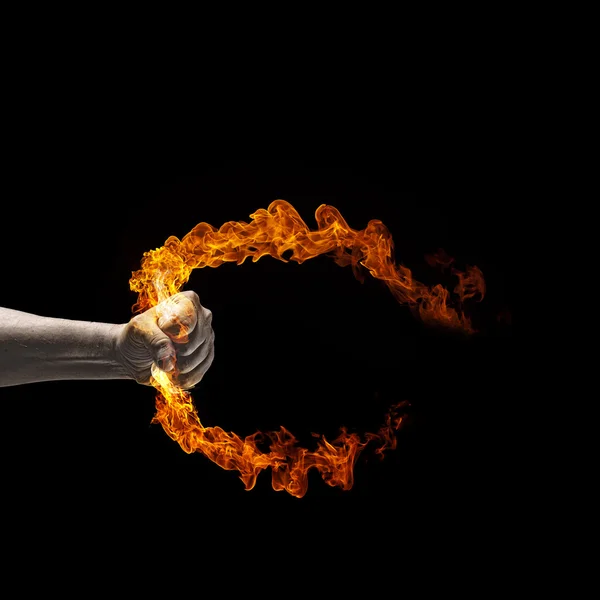 Fire in hand — Stock Photo, Image