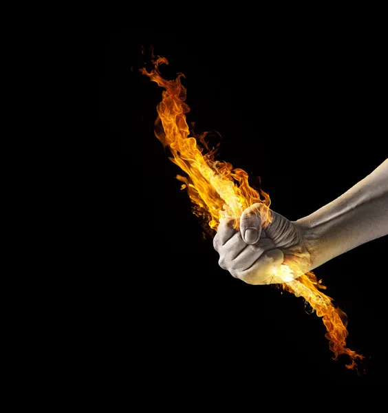 Fire in hand — Stock Photo, Image