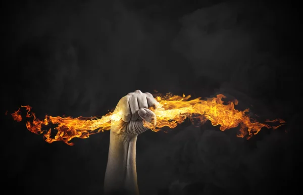 Fire in hand — Stock Photo, Image