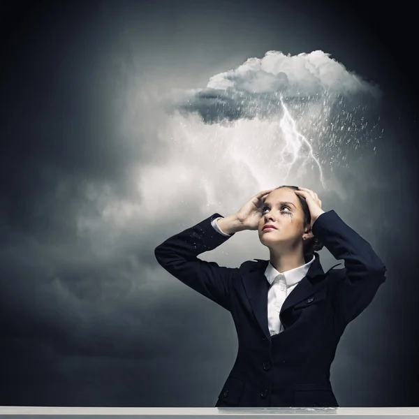 Depressed businesswoman — Stock Photo, Image