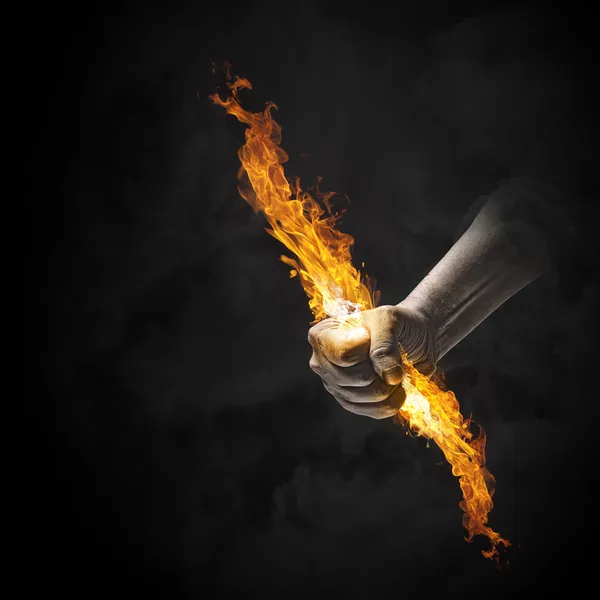 Fire in hand — Stock Photo, Image