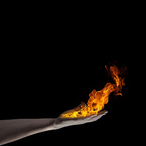 Φωτιά στο χέρι — Φωτογραφία Αρχείου