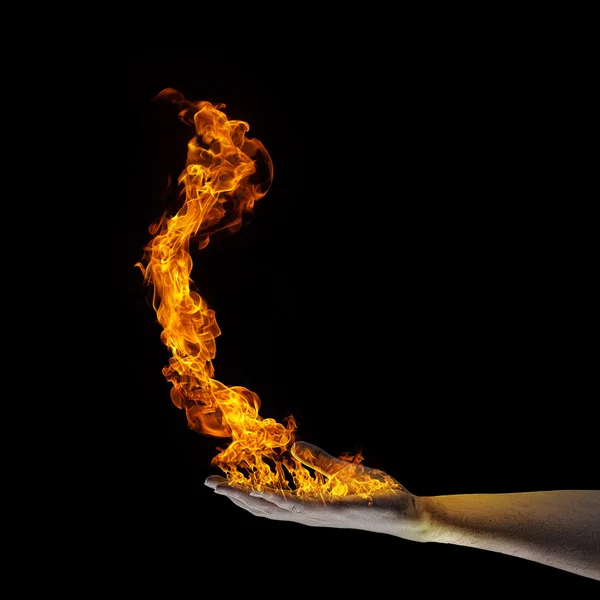 Feuer in der Hand — Stockfoto