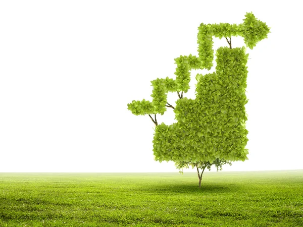 Imagem conceitual de planta verde em forma de gráfico gostado — Fotografia de Stock