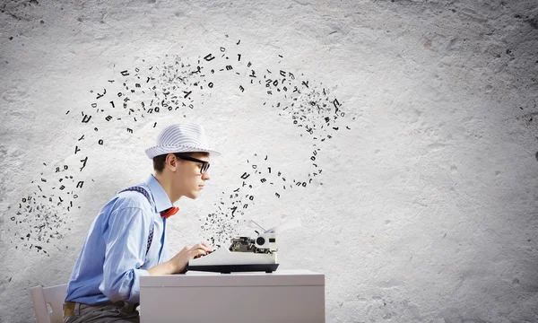 Young man writer — Stock Photo, Image