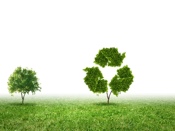 Conceptual image of green plant shaped like sign — Stock Photo, Image