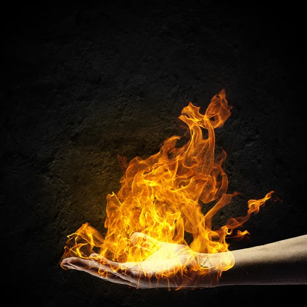 Fire in hand — Stock Photo, Image