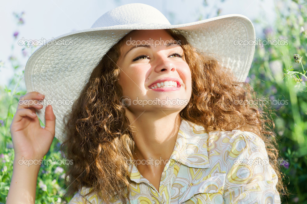 Girl in hat Stock Photo by ©SergeyNivens 40725025