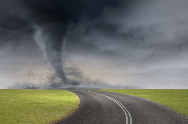 Tornado on road