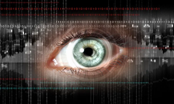 Digital image of woman's eye. Security concept — Stock Photo, Image