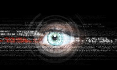 kadının gözü dijital görüntü. güvenlik kavramı