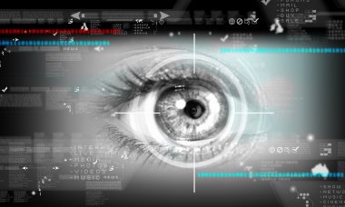 kadının gözü dijital görüntü. güvenlik kavramı