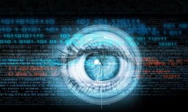 kadının gözü dijital görüntü. güvenlik kavramı