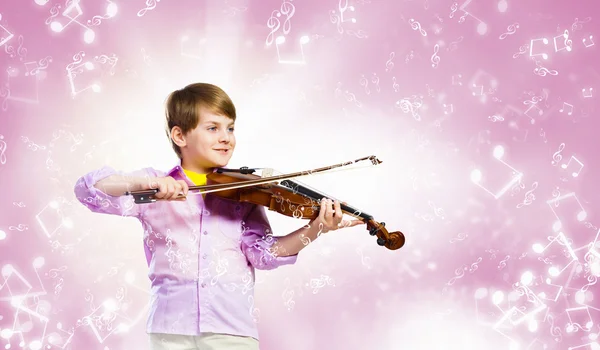 Chico violinista — Foto de Stock