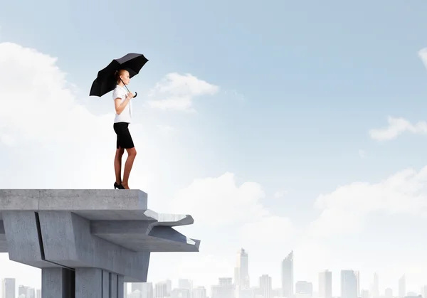 Businesswoman on bridge — Stock Photo, Image