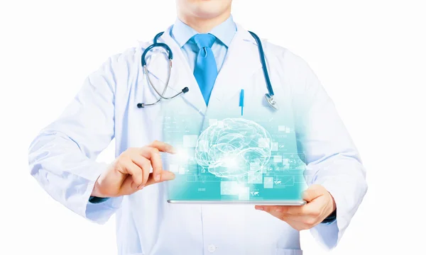 Doctor holding tablet pc — Stock Photo, Image