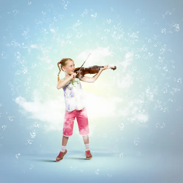 Girl playing violin — Stock Photo, Image