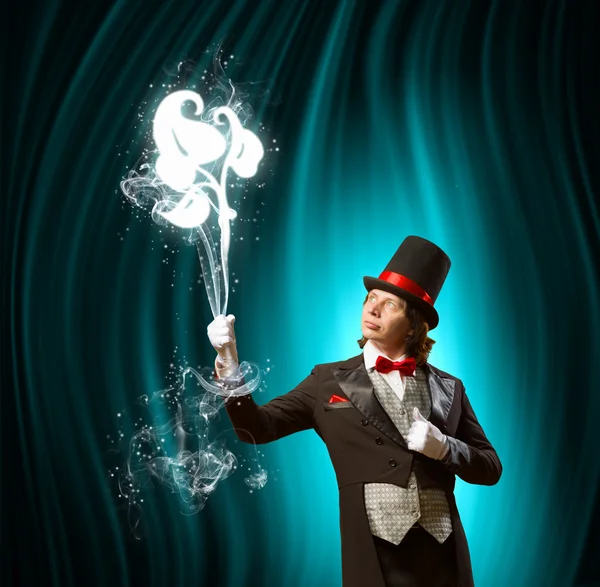 Magician in hat — Stock Photo, Image