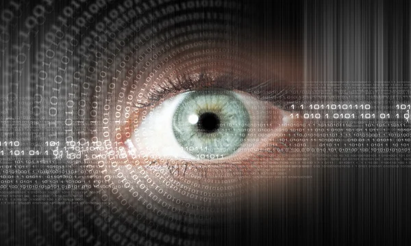 Цифрове зображення жіночого ока. Концепція безпеки — стокове фото