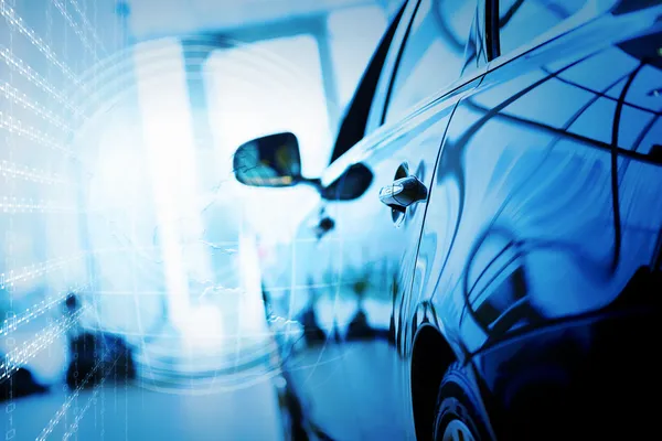 Rear view of luxury car — Stock Photo, Image