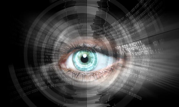 Digitální obrázek ženské oko. bezpečnostní koncepce — Stock fotografie