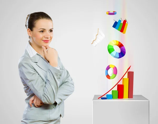 Concentrated businesswoman — Stock Photo, Image