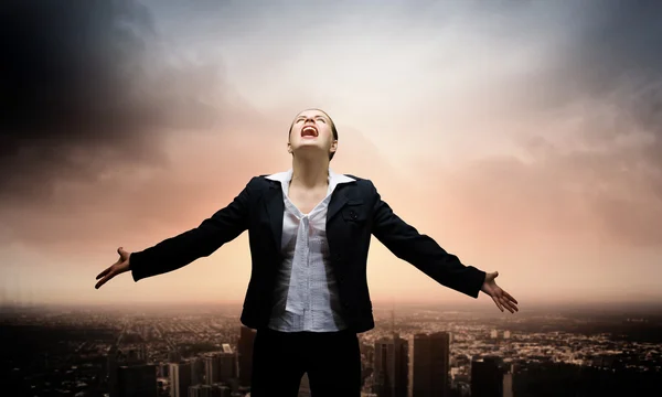 Businesswoman in despair — Stock Photo, Image