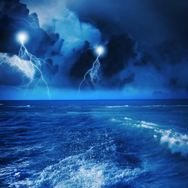 Storm på natten — Stockfoto