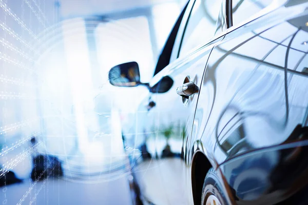 Vista posteriore di auto di lusso — Foto Stock