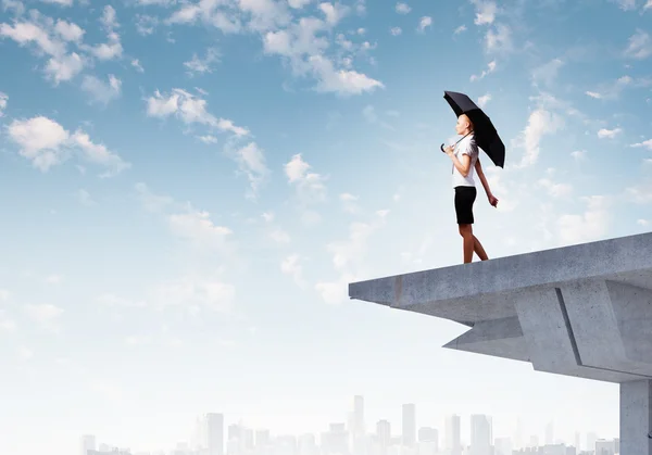 Businesswoman on bridge — Stock Photo, Image