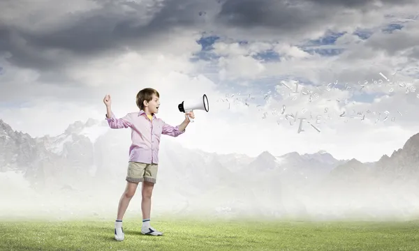 Boy with flute — Stock Photo, Image