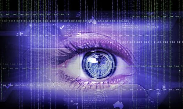 Цифрове зображення жіночого ока. Концепція безпеки — стокове фото