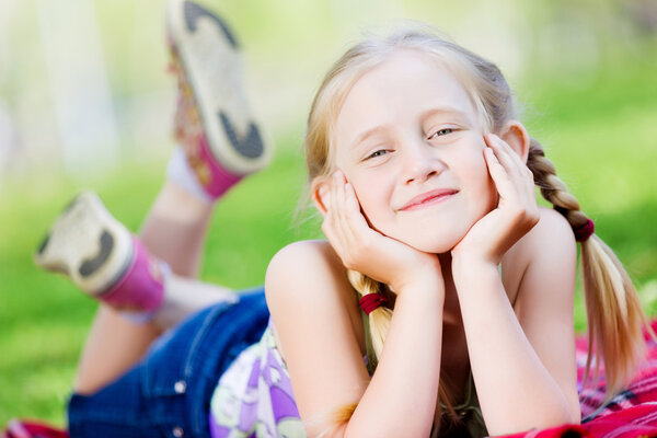 Little girl in park