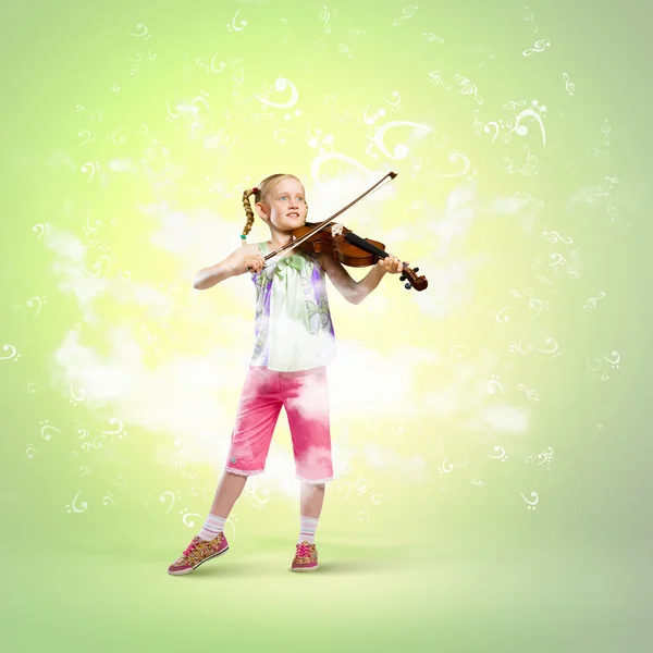 Girl playing violin — Stock Photo, Image