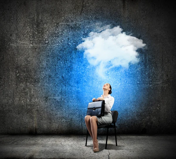 Businesswoman  on chair — Stock Photo, Image