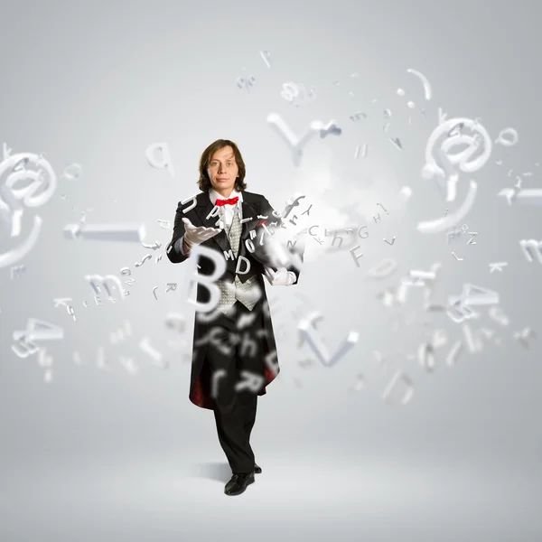 Magician with hat — Stock Photo, Image