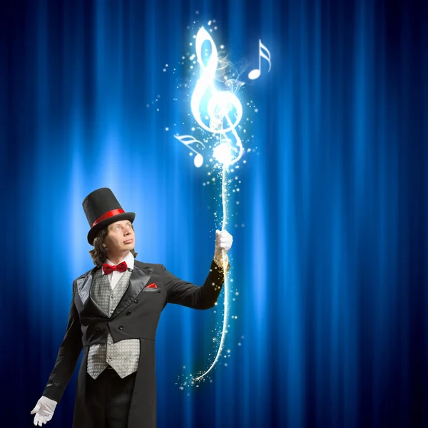 Magician in hat — Stock Photo, Image