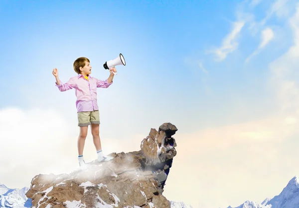 Boy with flute — Stock Photo, Image