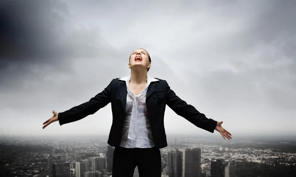 Businesswoman in despair — Stock Photo, Image