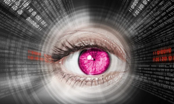 女性の目のデジタル画像。セキュリティの概念 — ストック写真