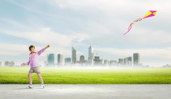 Boy with kite — Stock Photo, Image