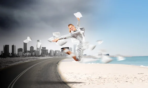 Escape from office work — Stock Photo, Image