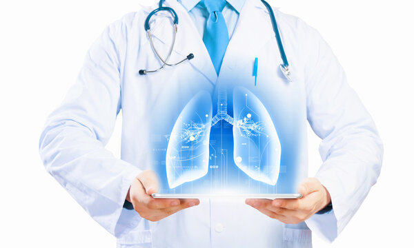 Doctor holding tablet pc