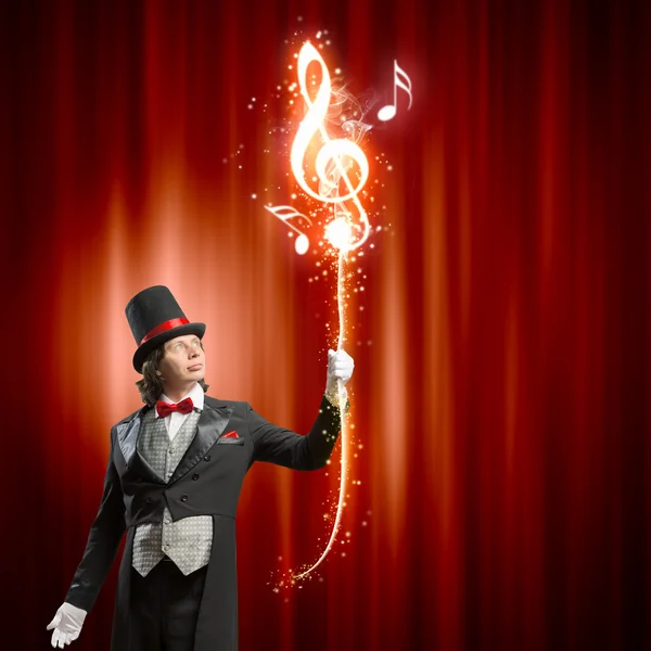 Magician in hat — Stock Photo, Image