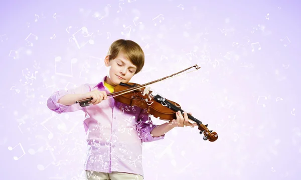 Chico violinista — Foto de Stock