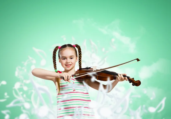 Flicka spela fiol — Stockfoto