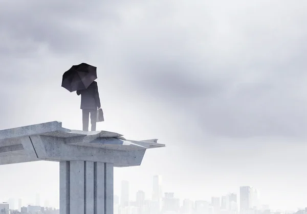 Businessman on bridge — Stock Photo, Image