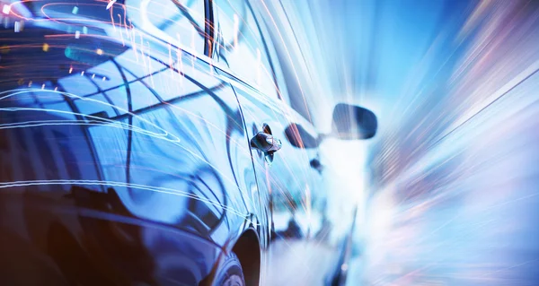 Vista posteriore di auto di lusso — Foto Stock