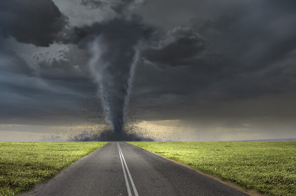 Tornado on road
