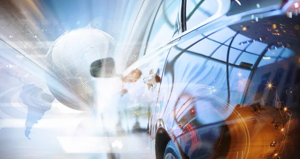 Rear view of luxury car — Stock Photo, Image